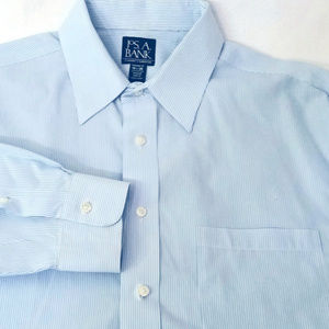 HP🎵Jos A Banks Striped Blue Pinstripe Dress Shirt